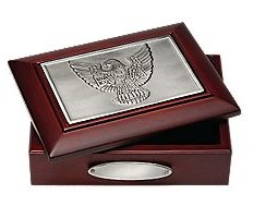Mahogony Keepsake Box with Eagle