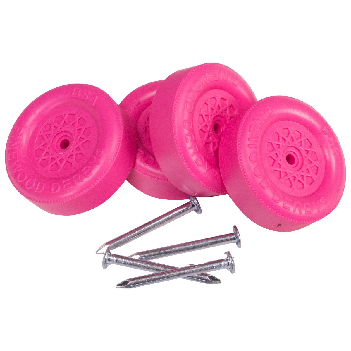 Pinewood Derby Pink Wheel & Axles