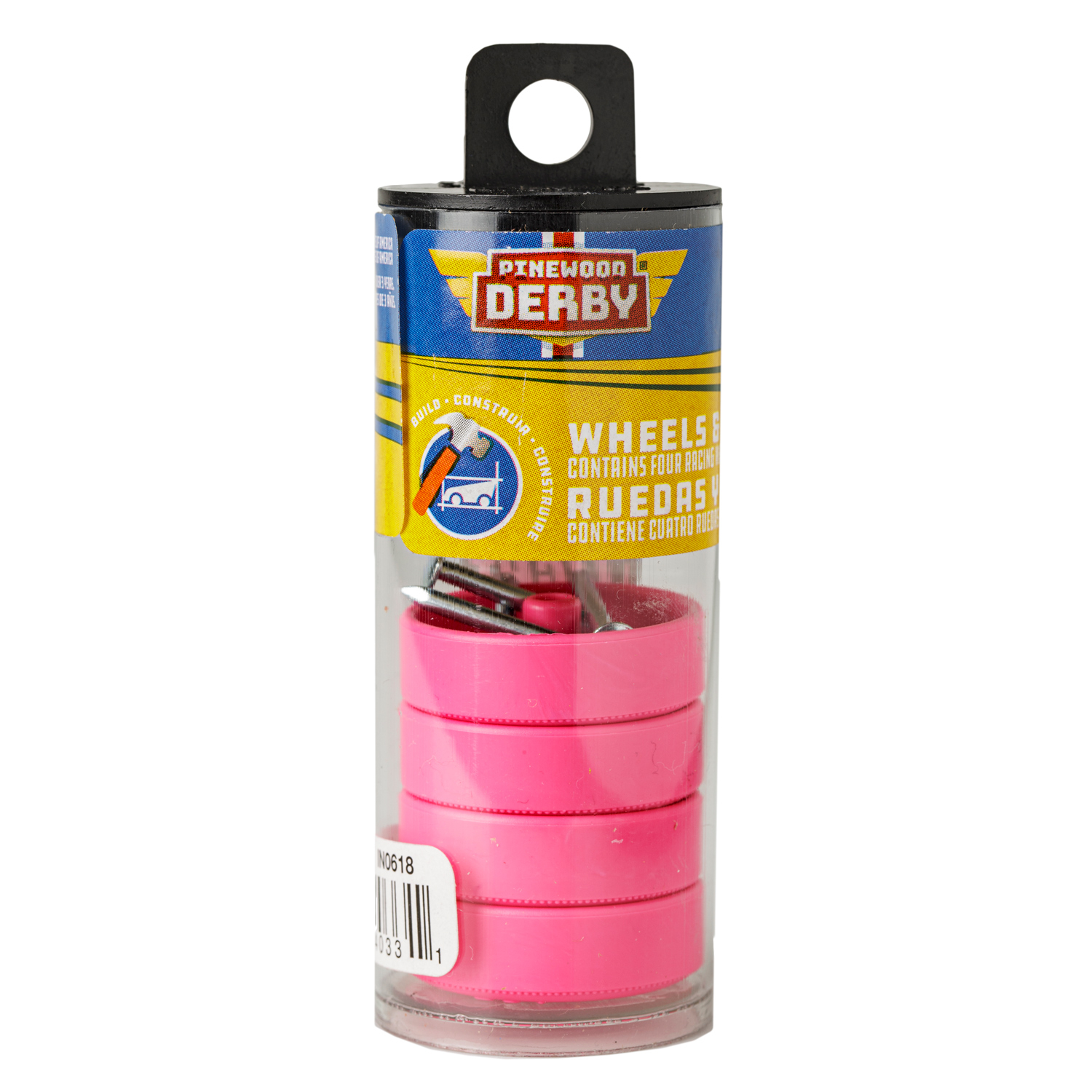 Pinewood Derby Pink Wheel & Axles