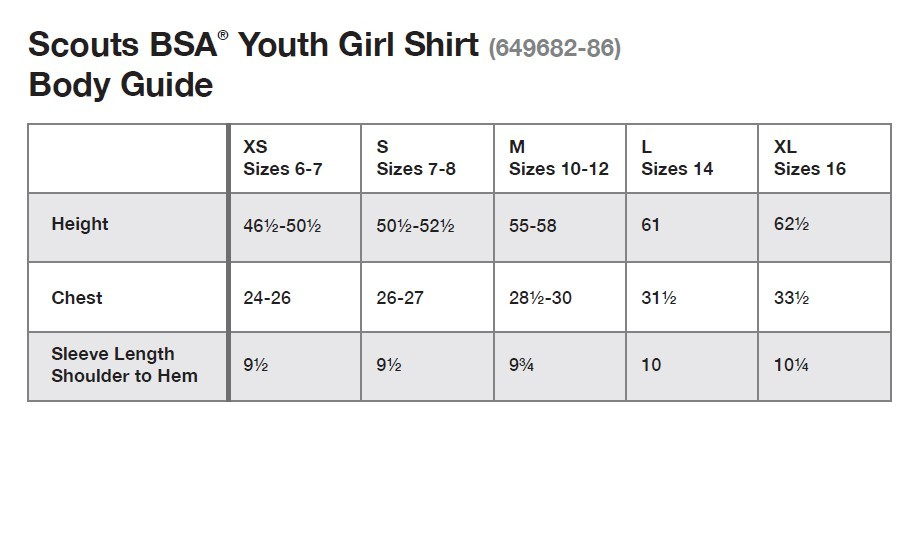 Scouts BSA Uniform Short Sleeve Shirt - Girl's XS-XL