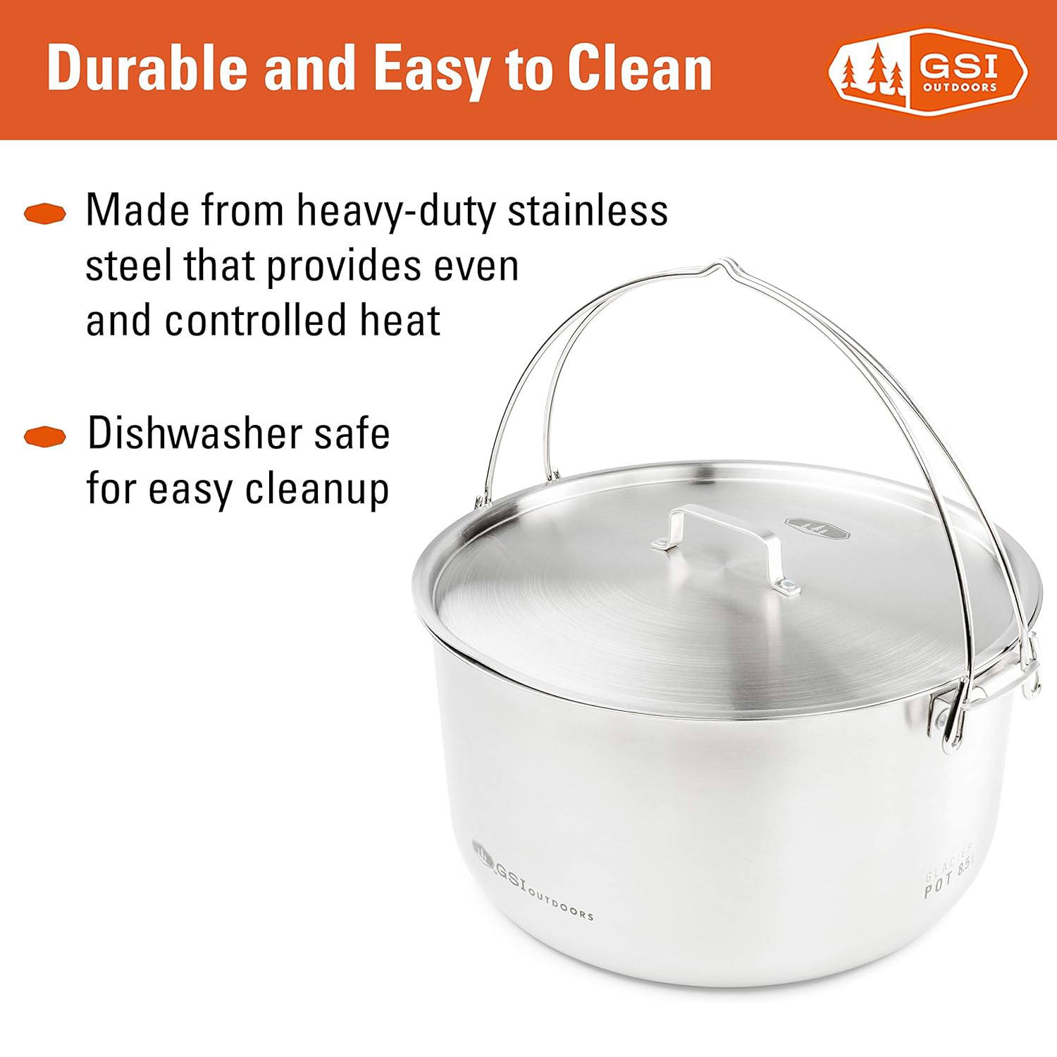 GSI Glacier Stainless Steel 3pc Troop Cookset