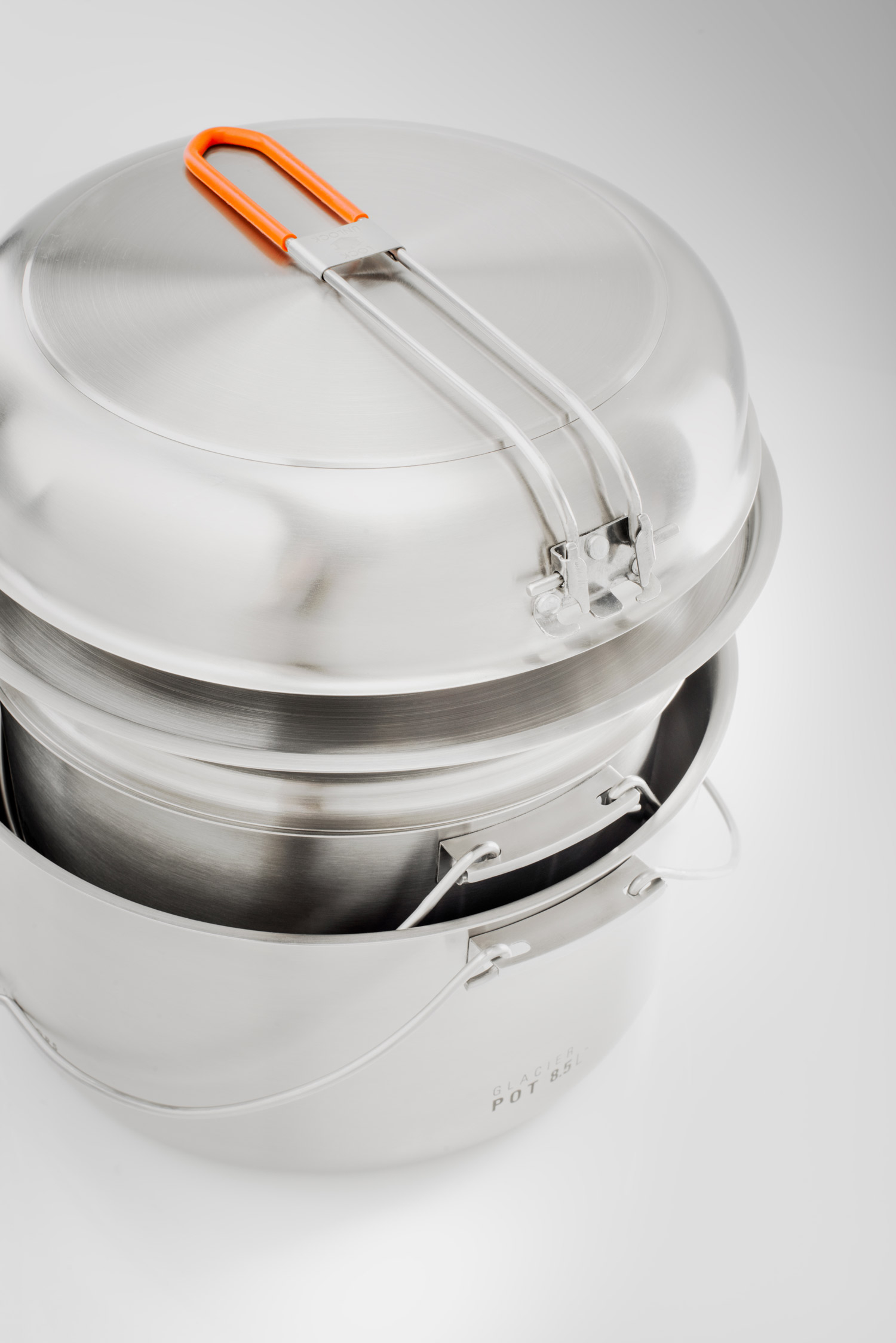 GSI Glacier Stainless Steel 3pc Troop Cookset