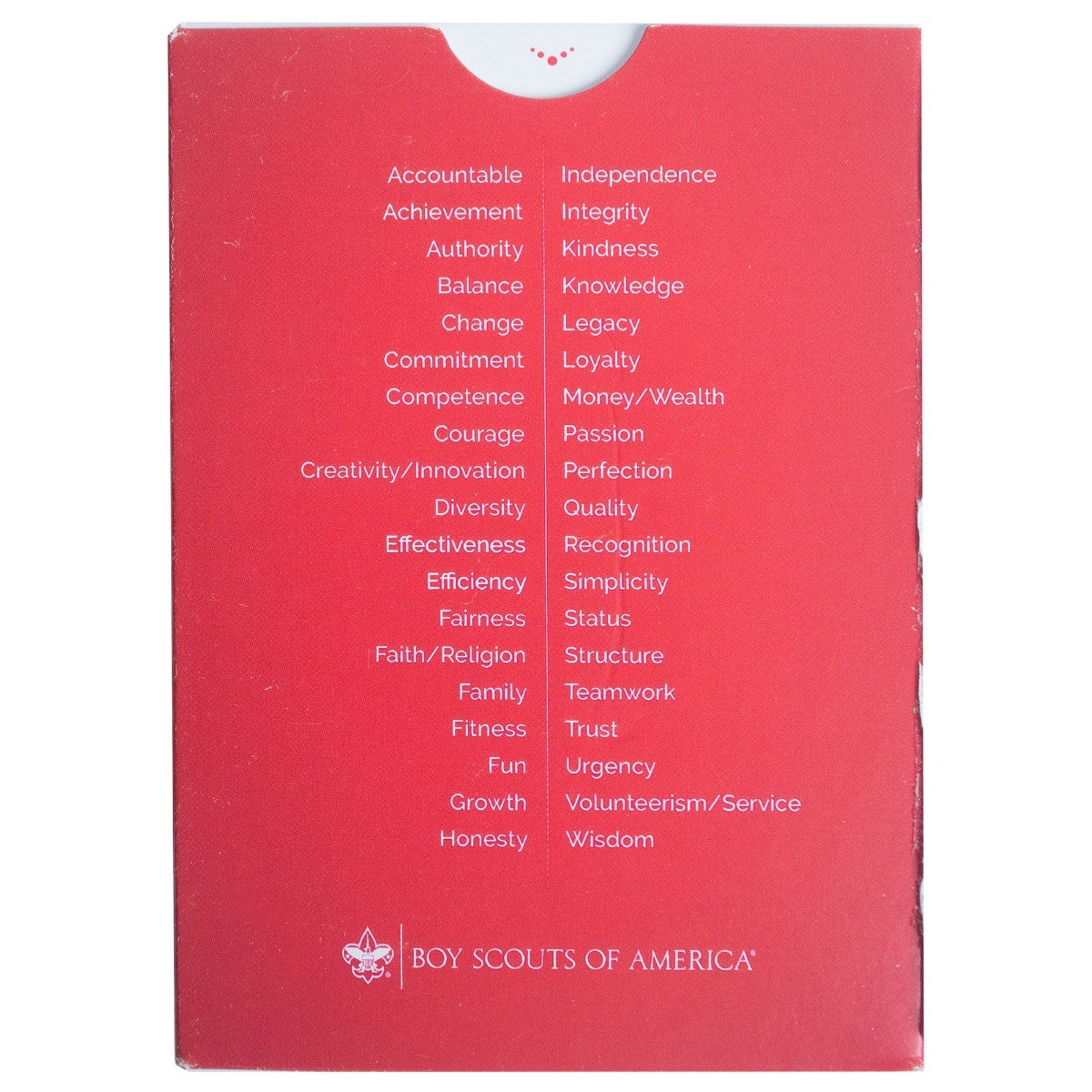 Wood Badge "Values" Cards, 38pk 4 Wood Badge "Values" Cards, 38pk