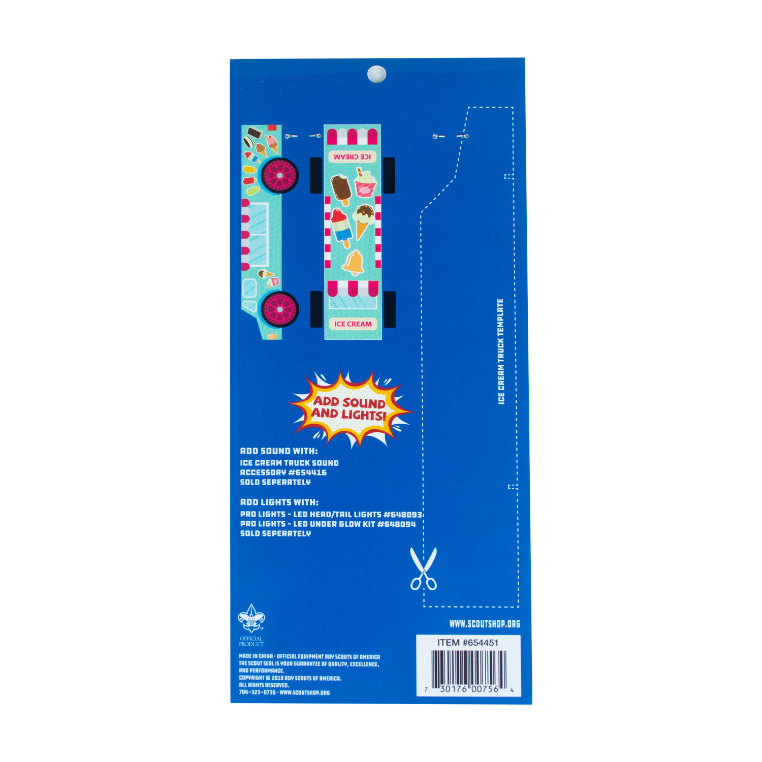 Pinewood Derby Pre Cut Ice Cream Truck Decals