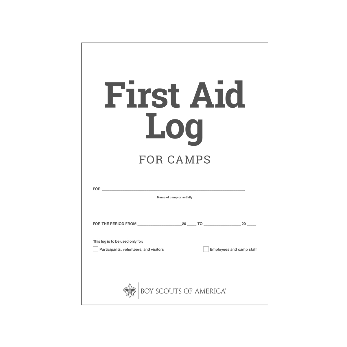 First Aid Log Pamphlet