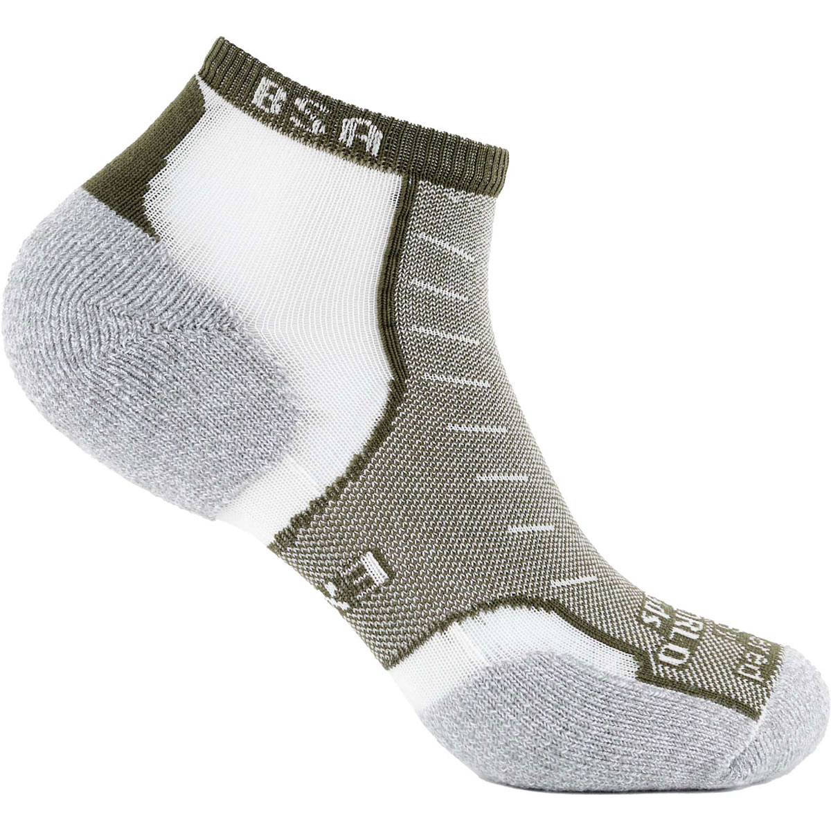 Scouts BSA Thorlo Experia TECHFIT Light Cushion Low-Cut Sock, Green, S-XL - Ultra Lightweight Socks