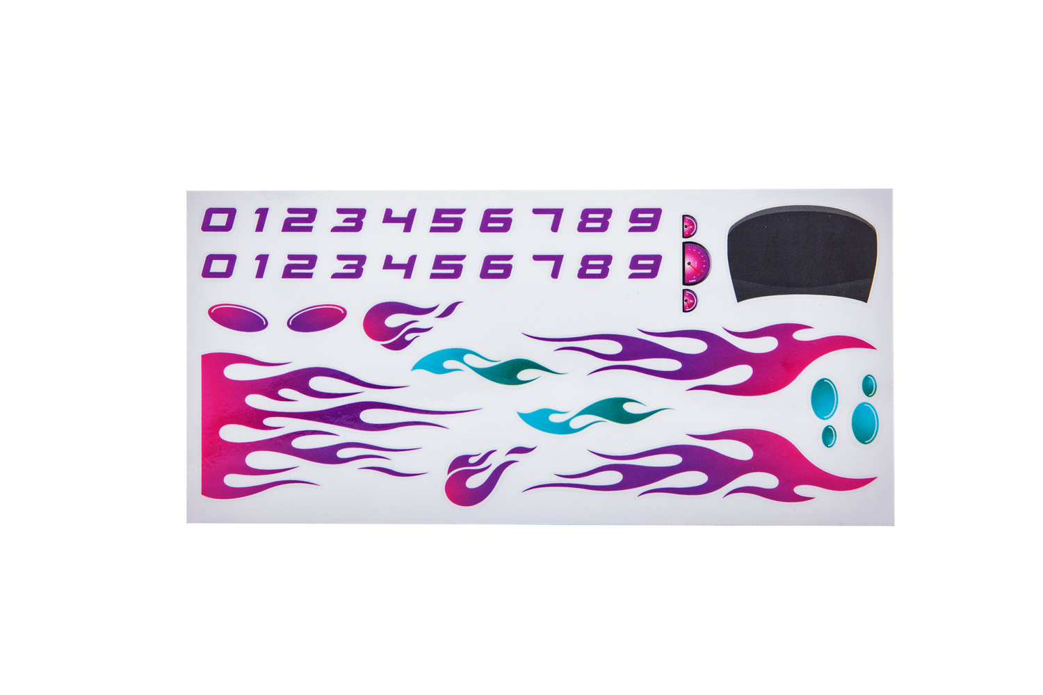BSA Pinewood Derby Car Peel N' Stick Decal Sticker- Blue, Pink, and Purple Flames