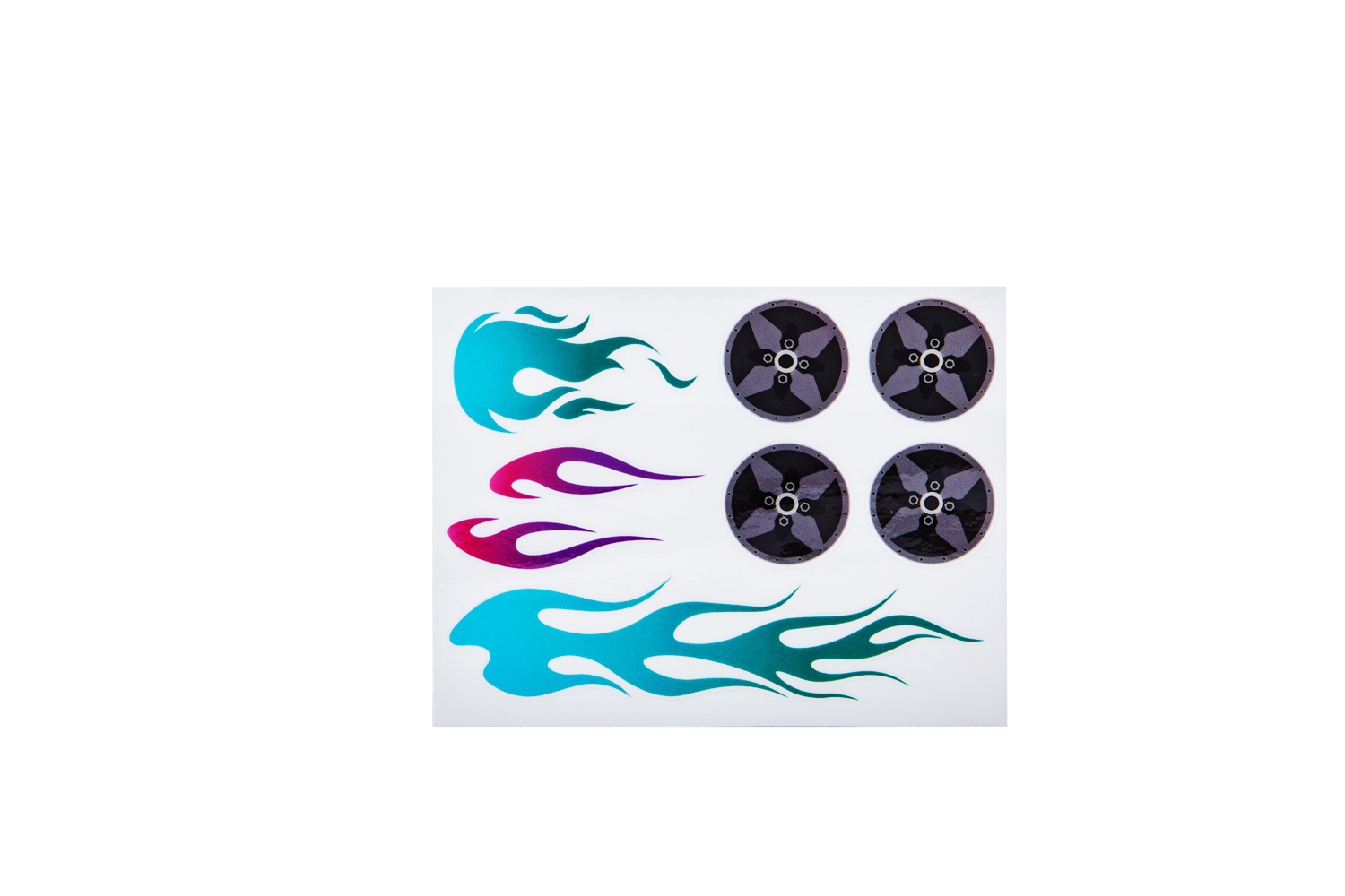 BSA Pinewood Derby Car Peel N' Stick Decal Sticker- Blue, Pink, and Purple Flames