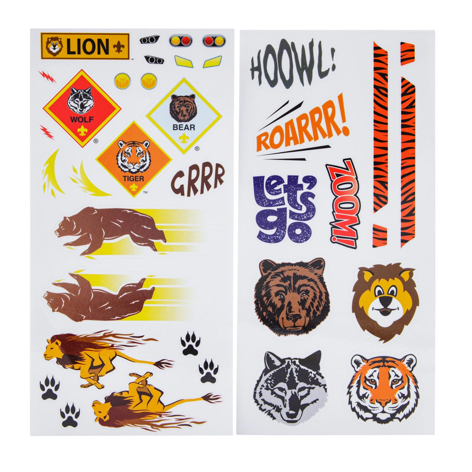 BSA Pinewood Derby Car Peel N' Stick Decal - Cub Scout Rank Animals