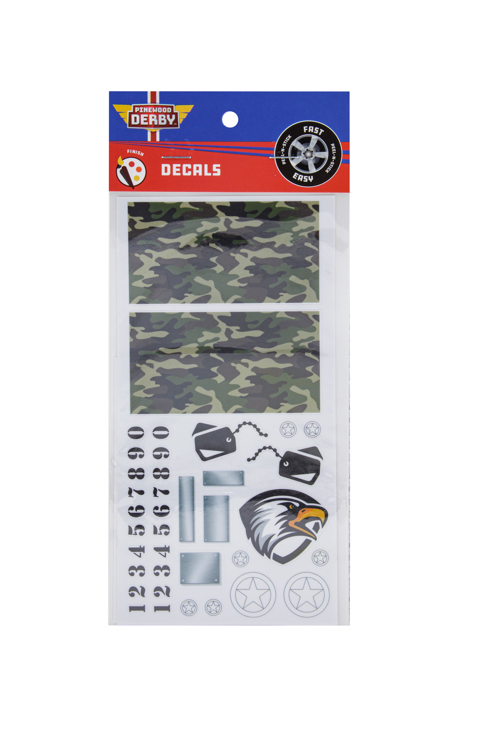 Pinewood Derby Car Peel N' Stick Decal Sticker- Military Tank