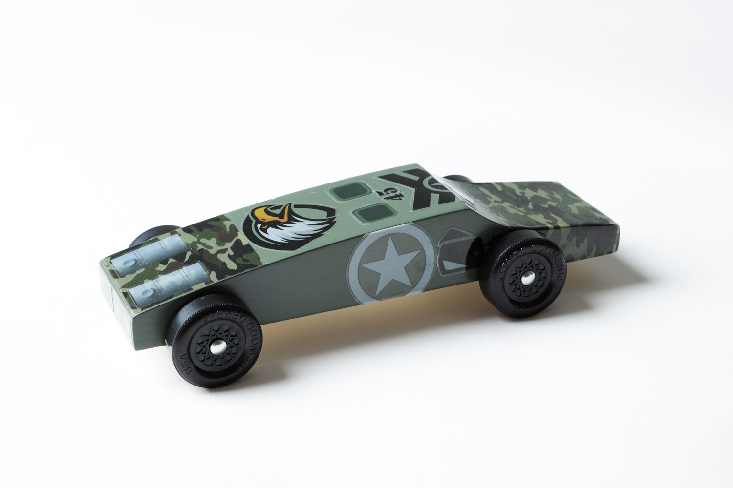 Pinewood Derby Car Peel N' Stick Decal Sticker- Military Tank