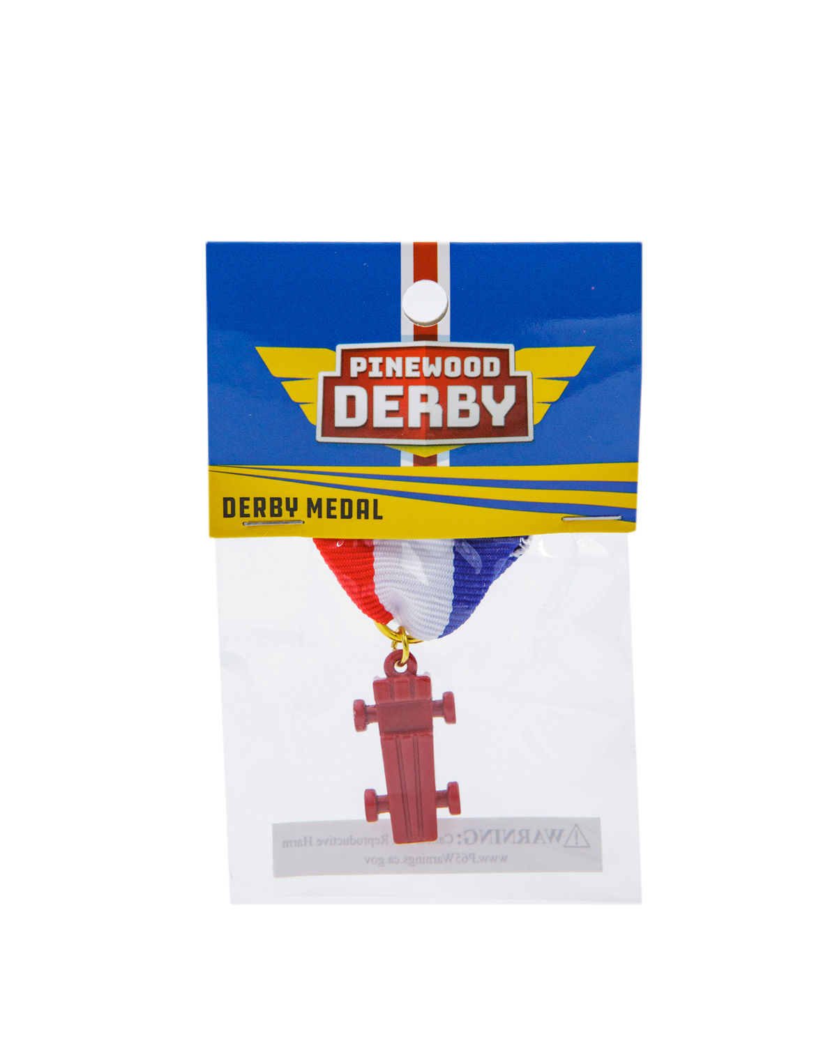 Cub Scout Pinewood Derby Car Medal, Red