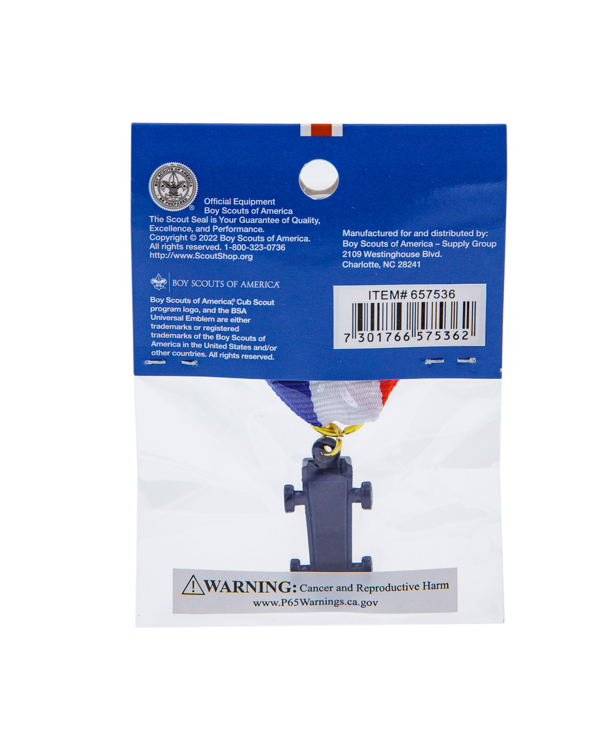 Cub Scout Pinewood Derby Car Medal, Blue
