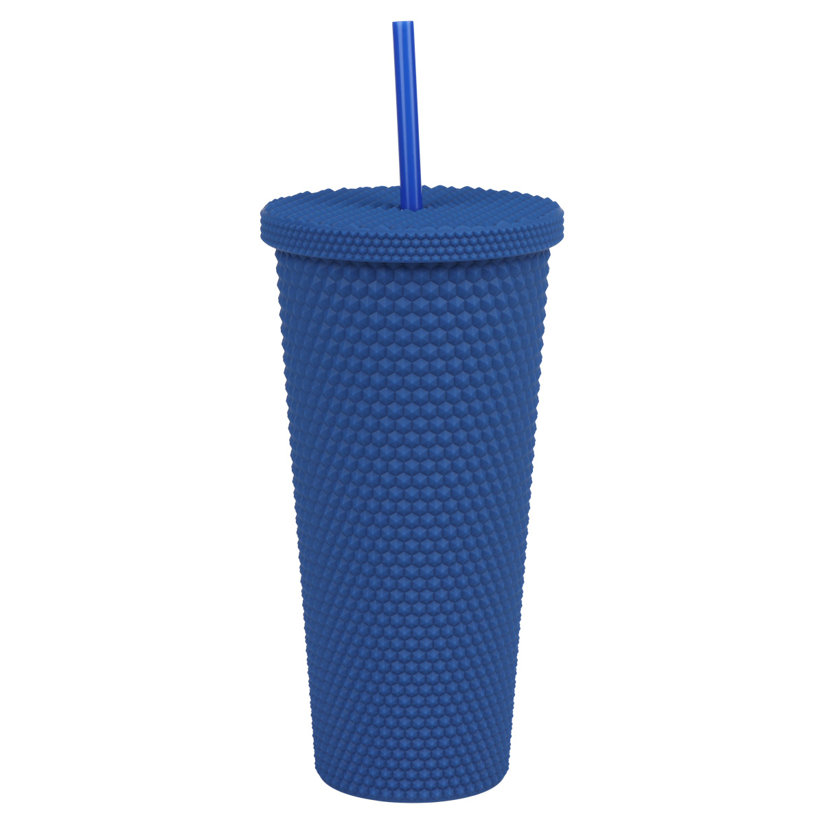Eagle Scout Rubberized Tumbler with Straw, Blue-24oz
