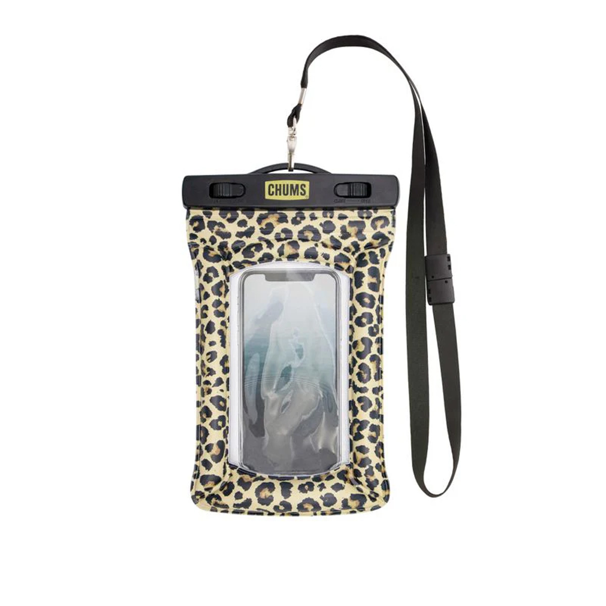 Chums Floating Phone Protector, Ltd Black/Tan Leopard