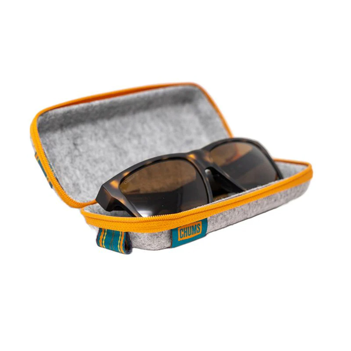 Chums Upcycled Felt Case, Gray/Orange