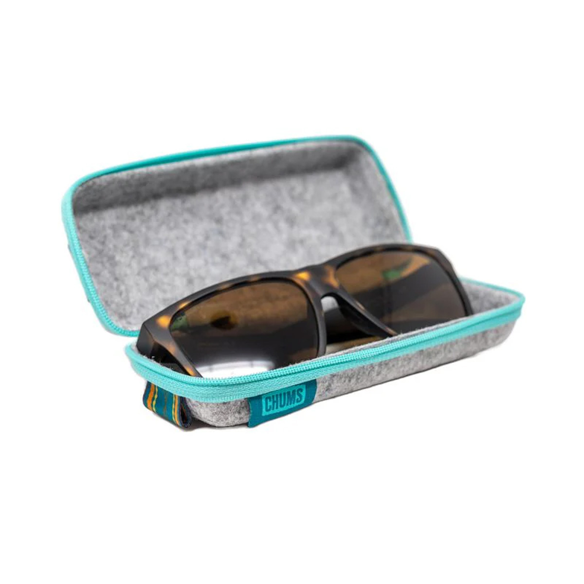 Chums Upcycled Felt Case, Gray/Teal 2 Chums Upcycled Felt Case, Gray/Teal