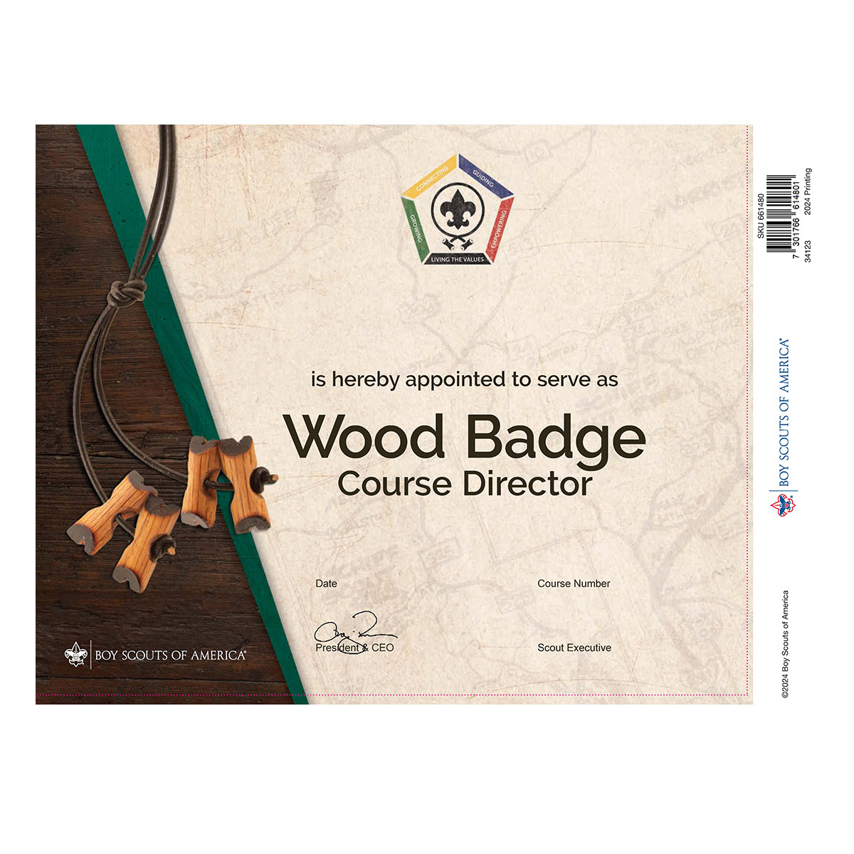 BSA Wood Badge Course Director Wall Certificate 1 BSA Wood Badge Course Director Wall Certificate