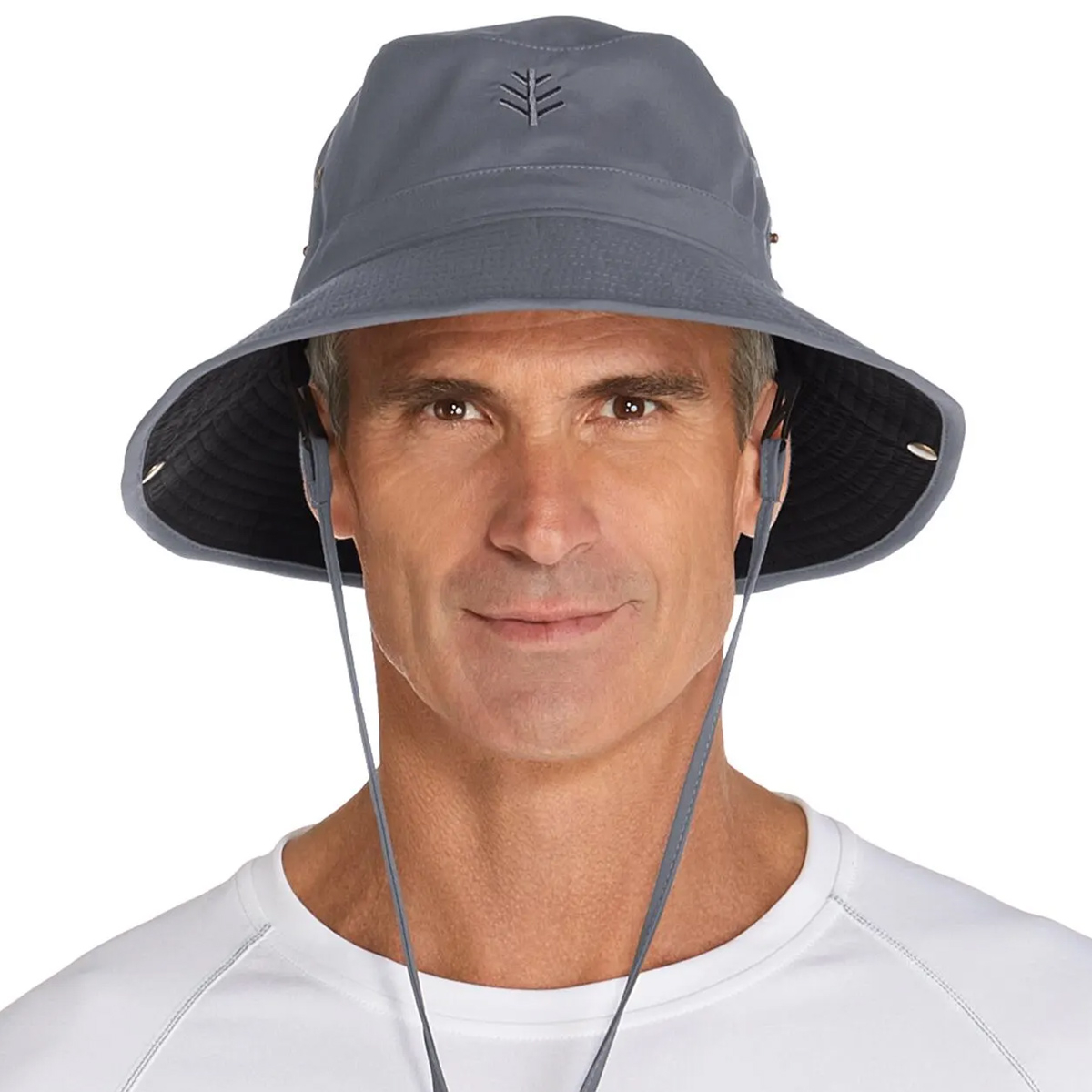 Coolibar Chase Featherweight Bucket Hat- Carbon/Black, Stone/Khaki, Men's S-2XL