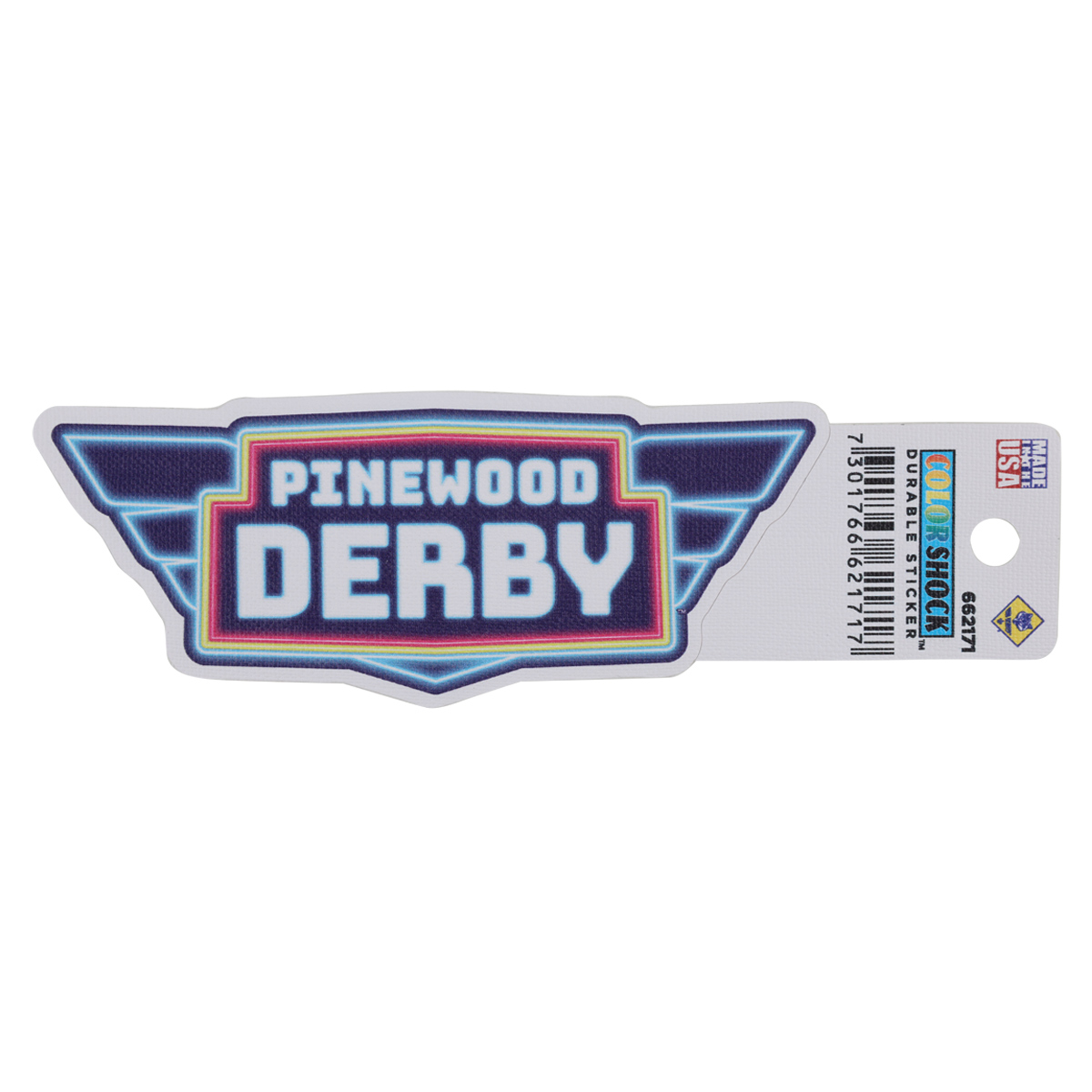 Cub Scouts Pinewood Derby Neon Sticker