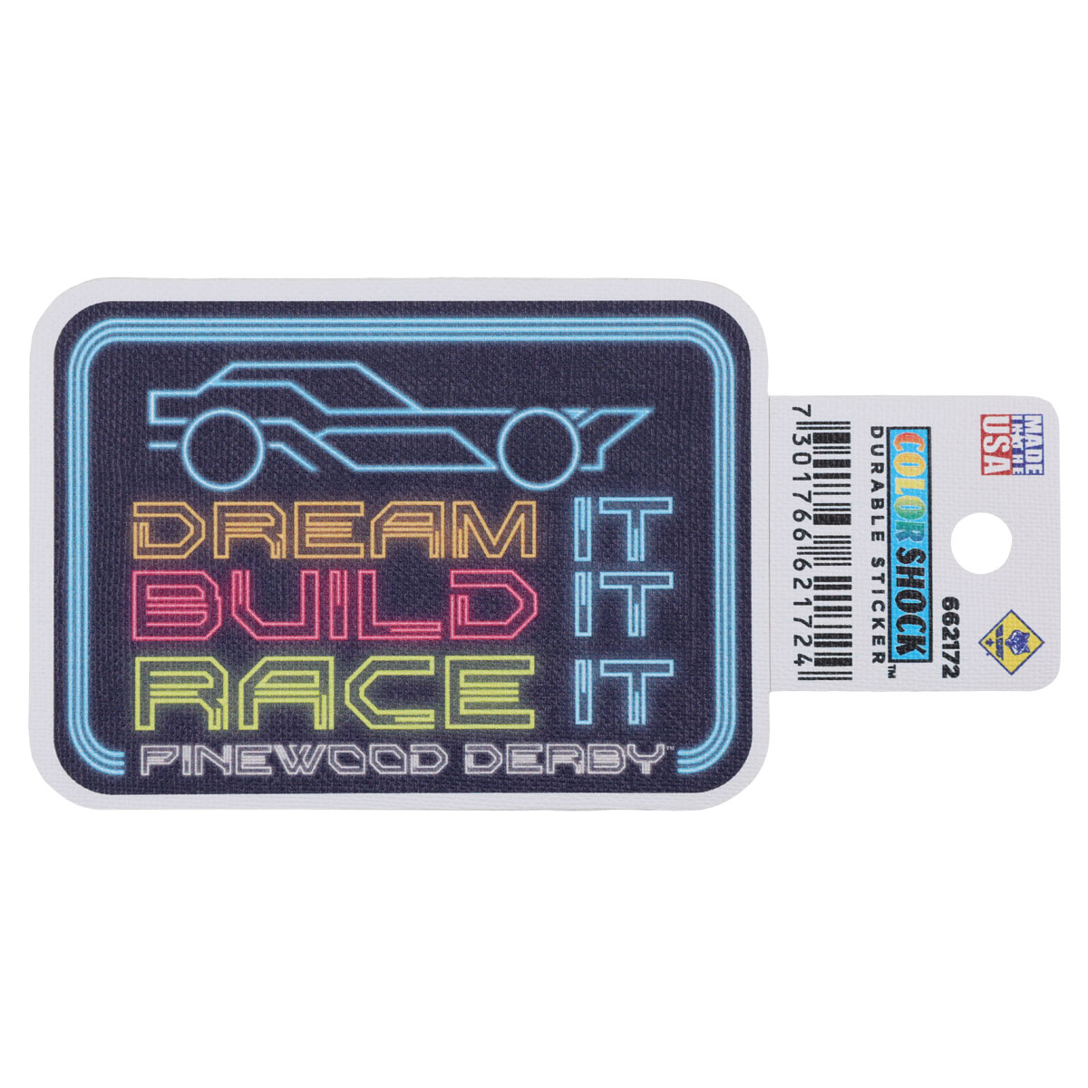 Cub Scouts Pinewood Derby Dream It, Built It, RaceIt Sticker 1 Cub Scouts Pinewood Derby Dream It, Built It, RaceIt Sticker