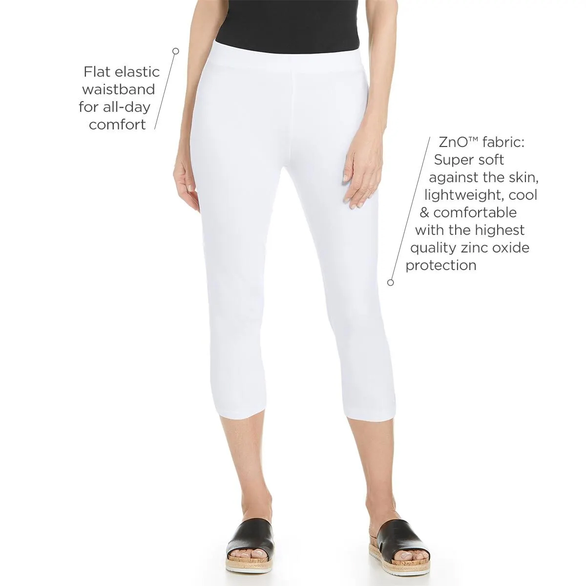 Coolibar Monterey Summer Capris, White/Navy - Women's XS-2XL