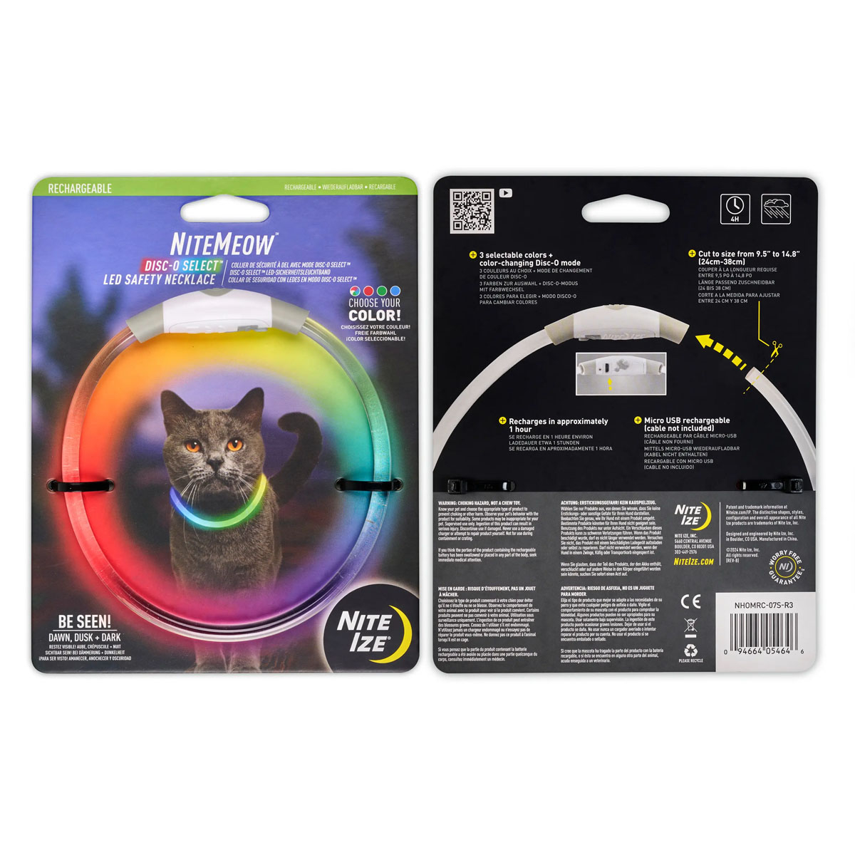 Nite Ize NiteMeow Rechargeable LED Safety NecklaceDisc-O Select