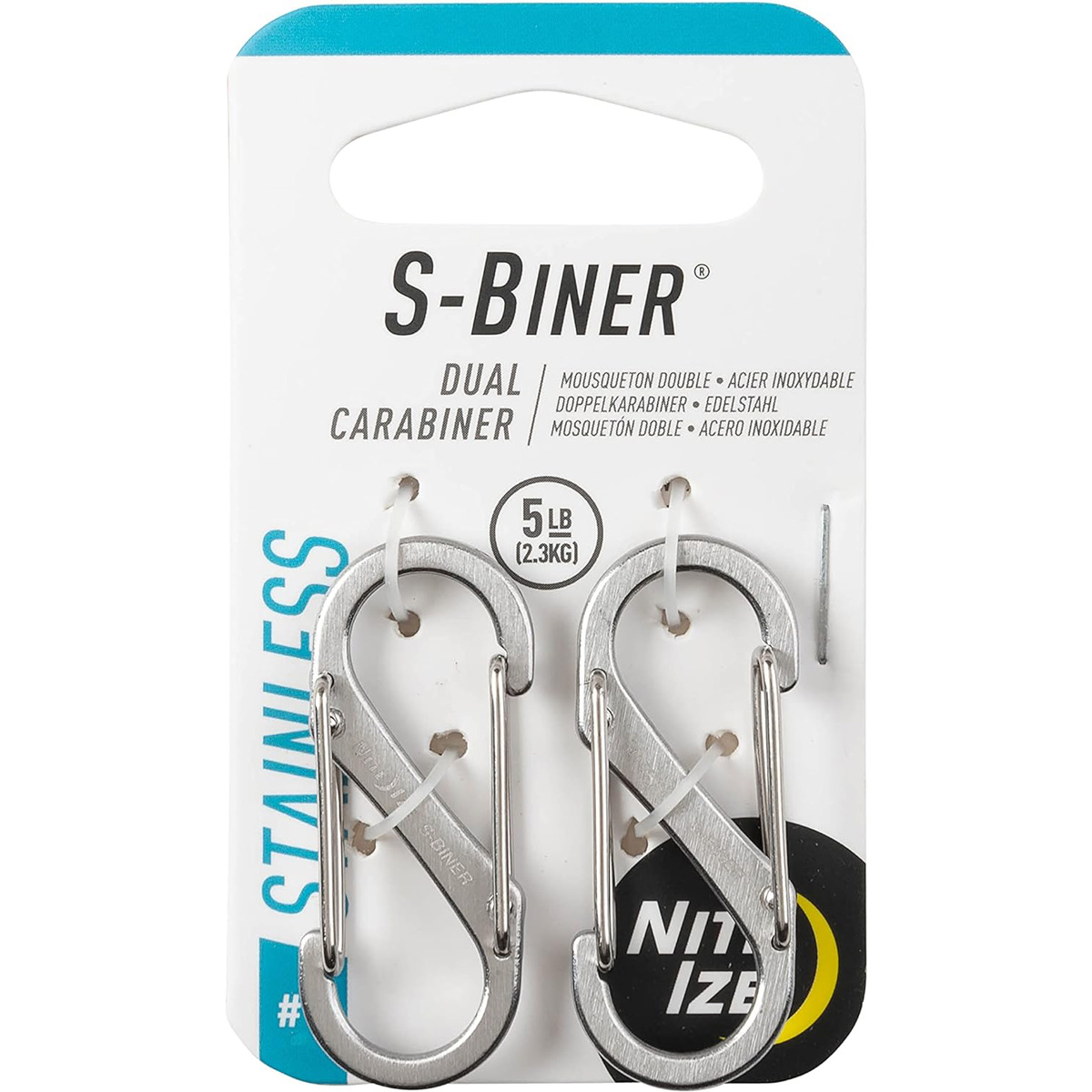 Nite Ize S-Biner Dual Carabiner, Stainless Steel-2Pack