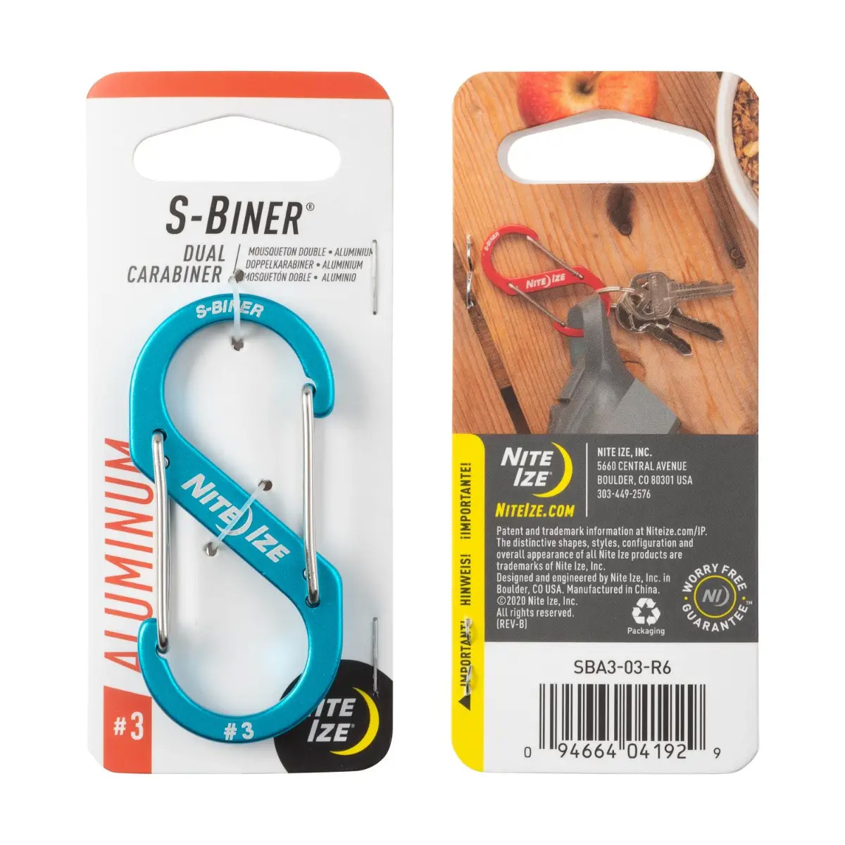 Nite Ize S-Biner Dual Carabiner #3, Aluminum-Blue 1 Nite Ize S-Biner Dual Carabiner #3, Aluminum-Blue