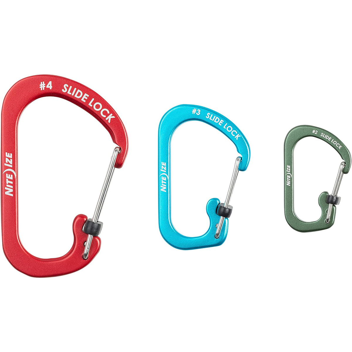 Nite Ize SlideLock Carabiner Aluminum Combo 3 PackAssorted 1 Nite Ize SlideLock Carabiner Aluminum Combo 3 PackAssorted