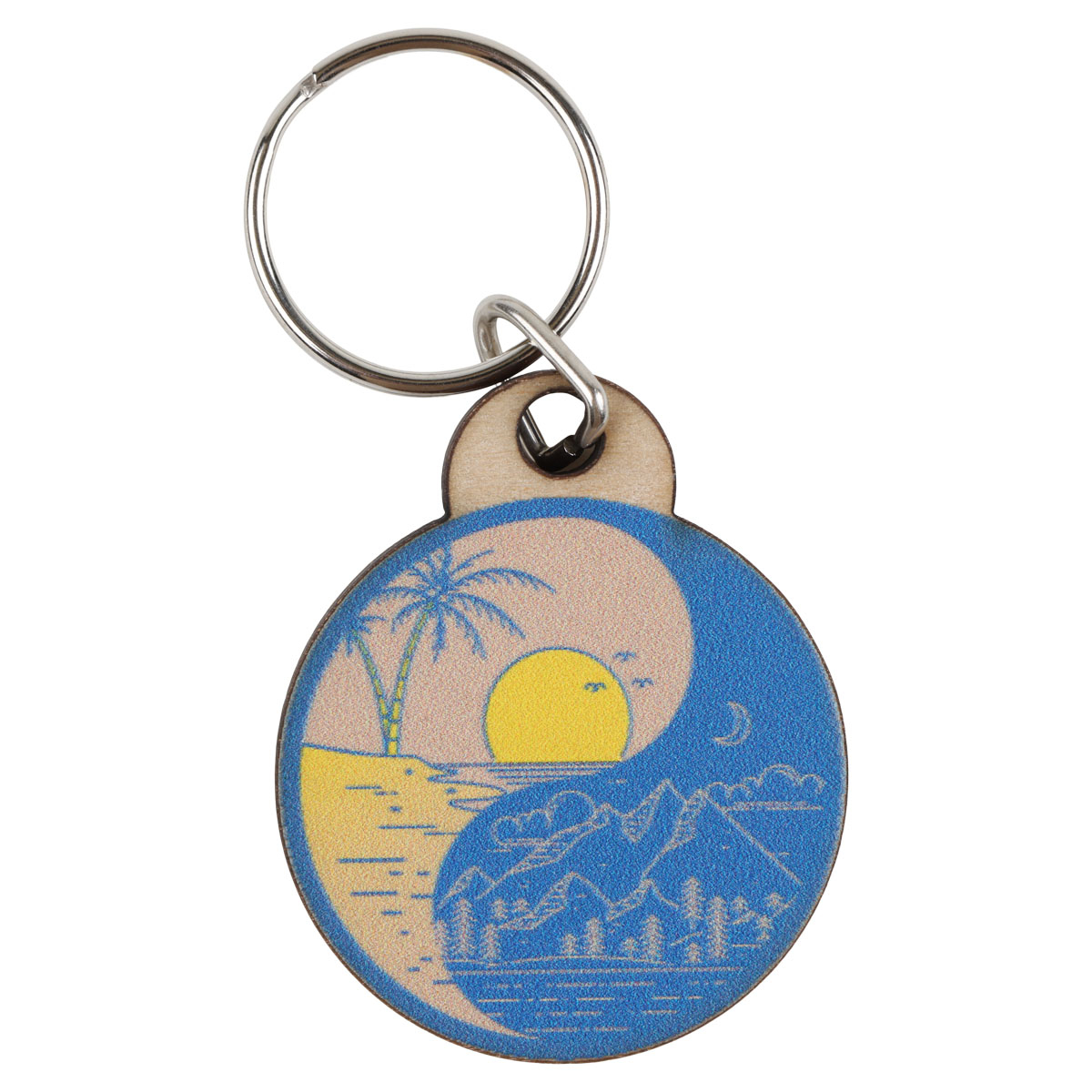 Yin and Yang Wood Keychain 1 Yin and Yang Wood Keychain