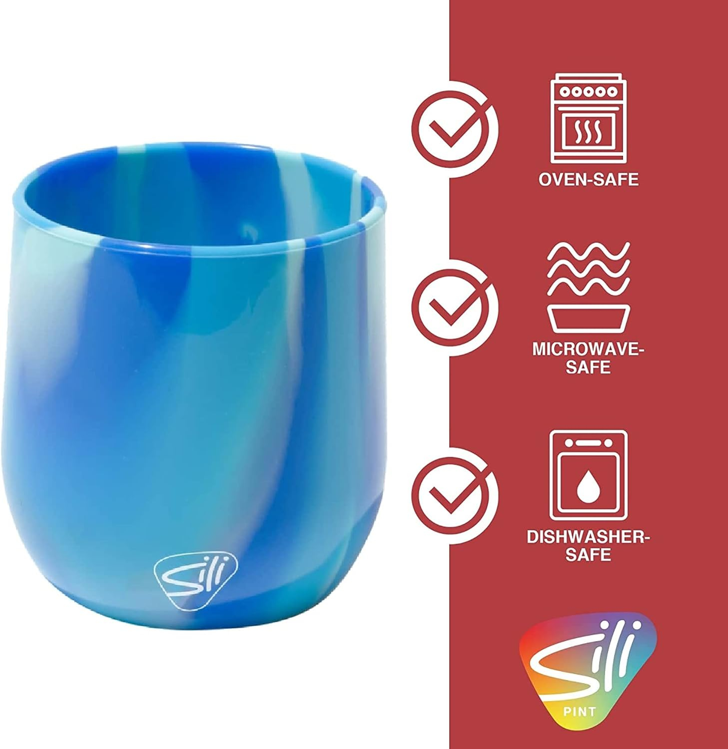 Silipint Silicone Stemless Tumbler, 12 oz - Artic Sky, Hippie Hops, Mountain Air