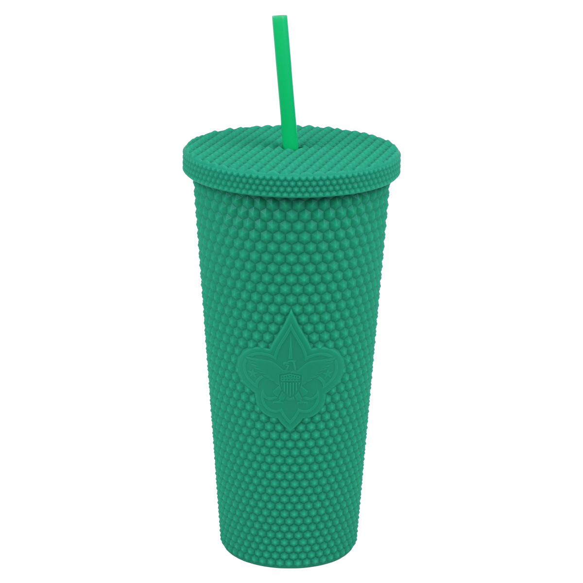 BSA Rubberized Tumbler with Straw, Green-24oz