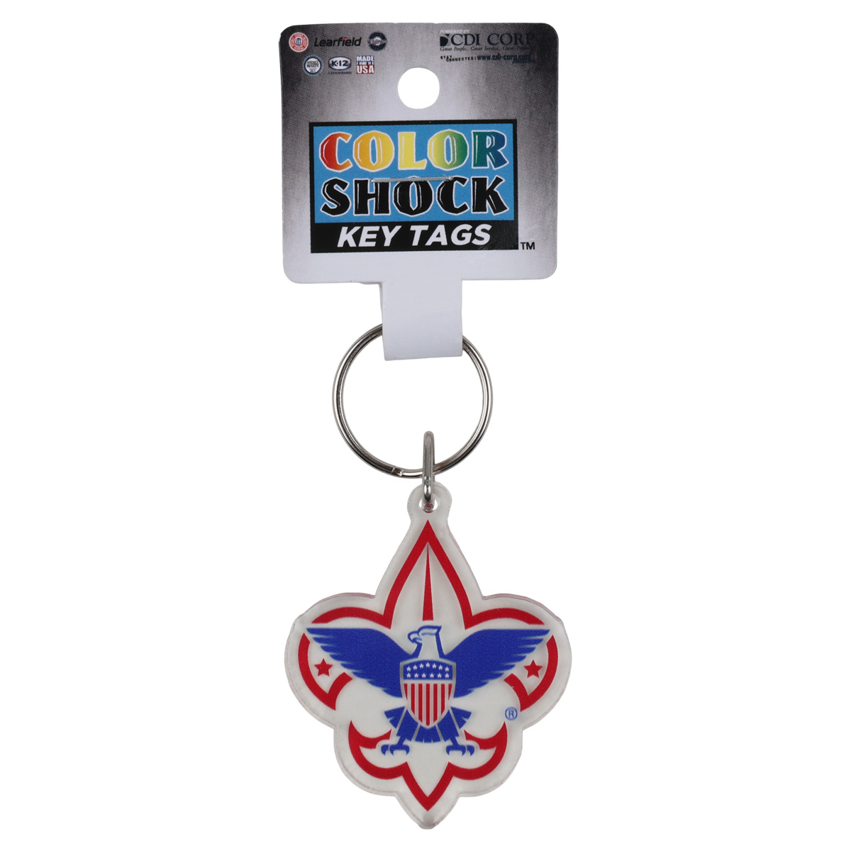 Scouting America Fleur De Lis Key Ring, Clear Acrylic 2 Scouting America Fleur De Lis Key Ring, Clear Acrylic
