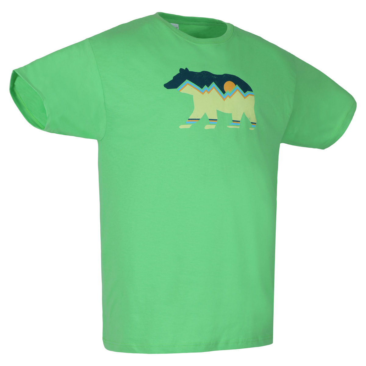 Mountain Bear Tee, Lime - Adult S-2XL