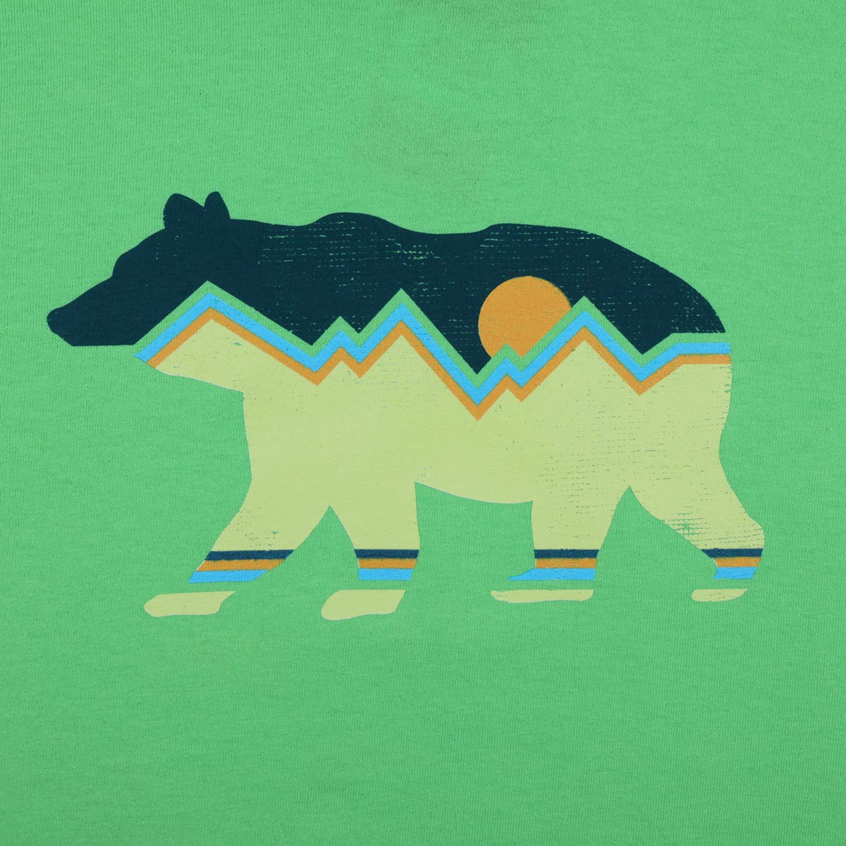 Mountain Bear Tee, Lime - Adult S-2XL