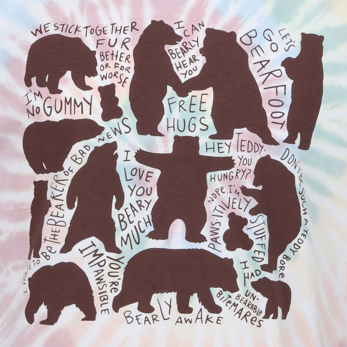 Chatter Bears Tee, Tie Dye - Adult S-2XL