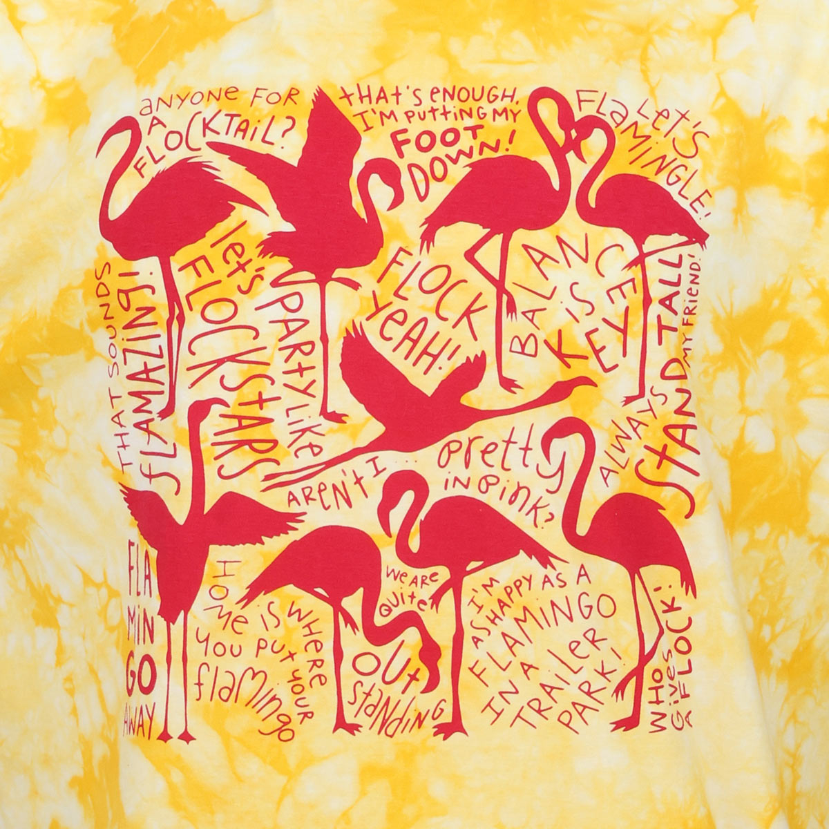 Chatter Flamingos, Yellow - Adult S-2XL 5 Chatter Flamingos, Yellow - Adult S-2XL