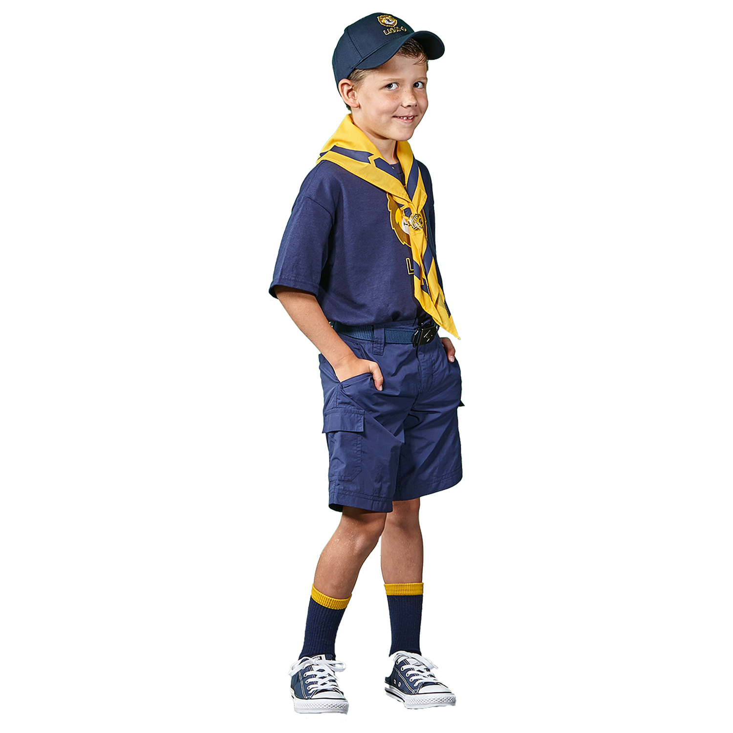 Cub Scout Lion Rank Uniform T-Shirt, Navy - Youth 4T-M