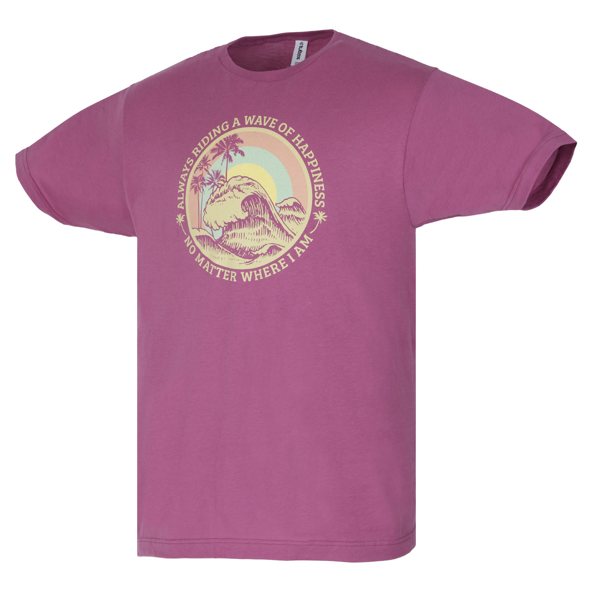 Always Riding a Wave of Happiness Tee, Cassis - Adult S-2XL