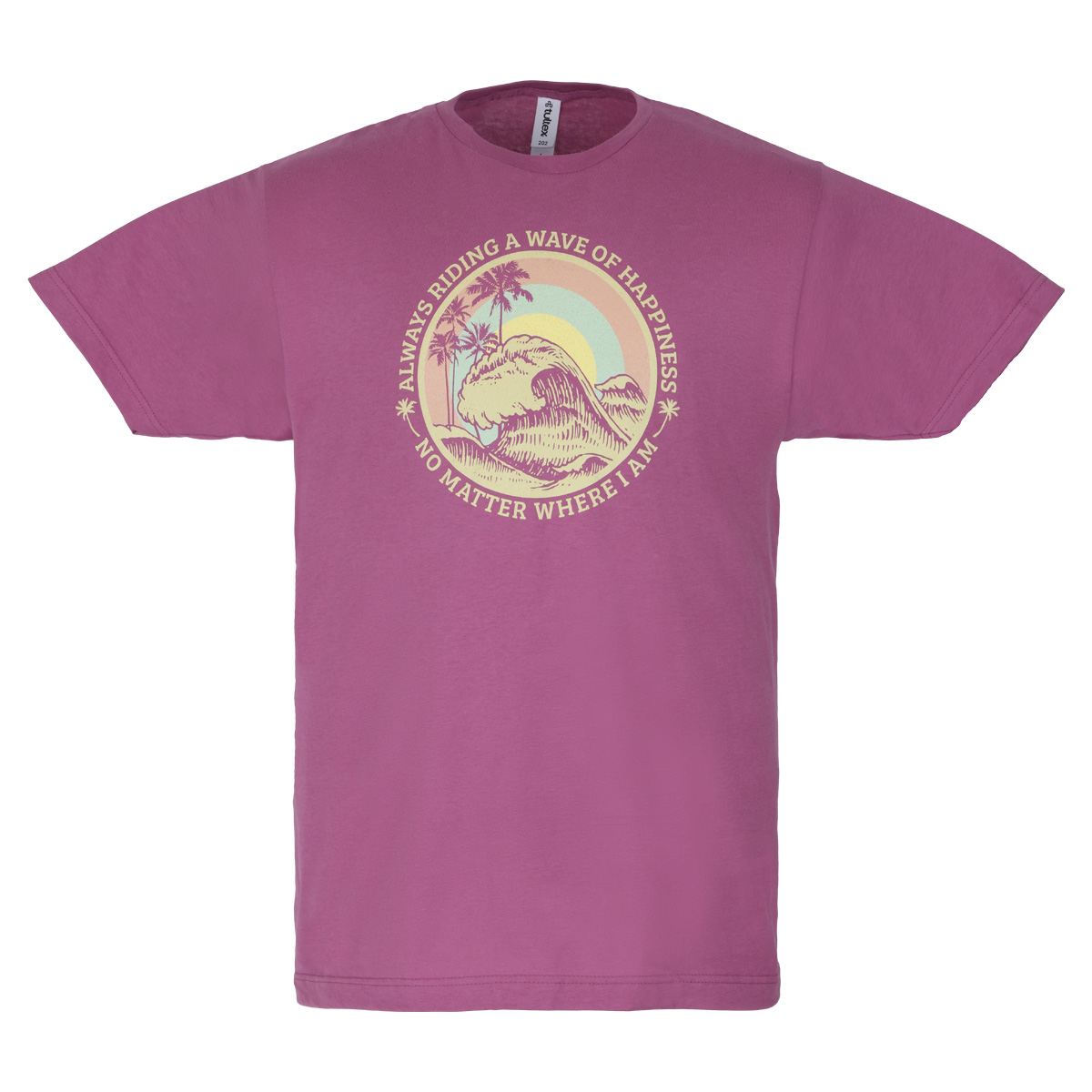 Always Riding a Wave of Happiness Tee, Cassis - Adult S-2XL 9 Always Riding a Wave of Happiness Tee, Cassis - Adult S-2XL