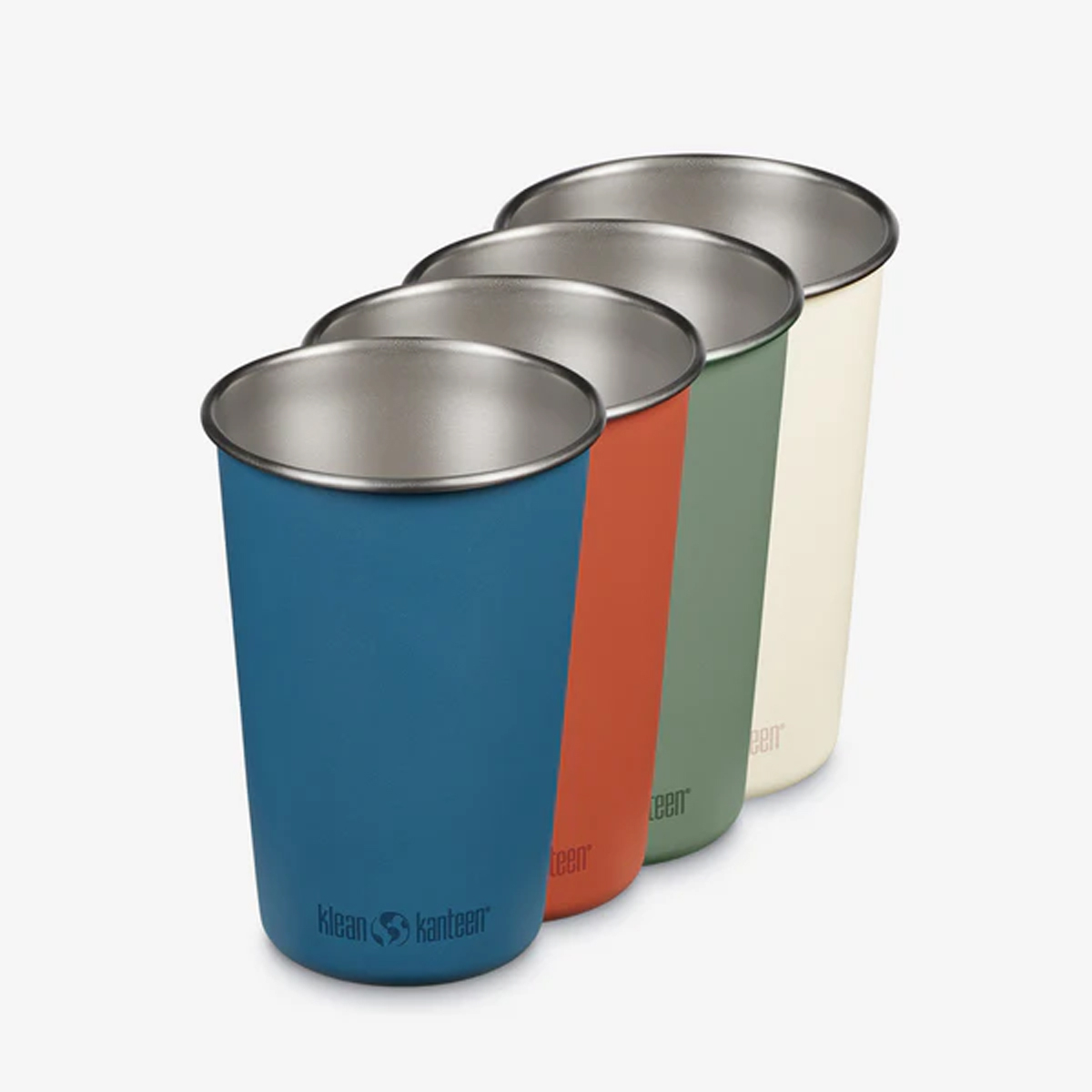 Klean Kanteen Stainless Steel 16 oz Pint Cup, 4 Pack - Brushed Steel, Partake