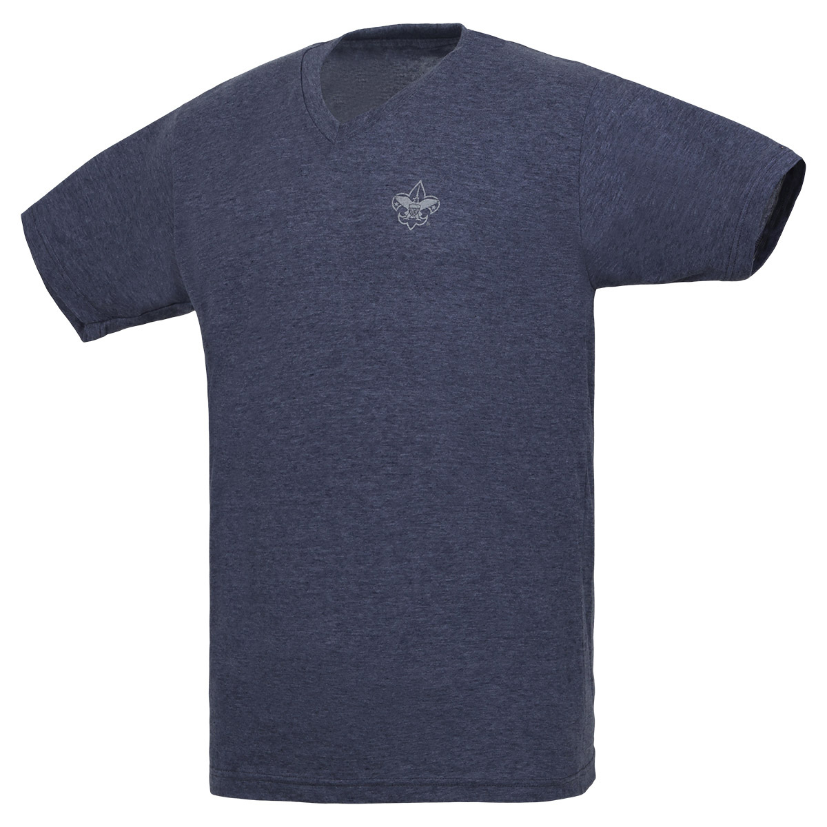 BSA Staple V-neck Tee, Heather Navy S-3XL | Scouting America