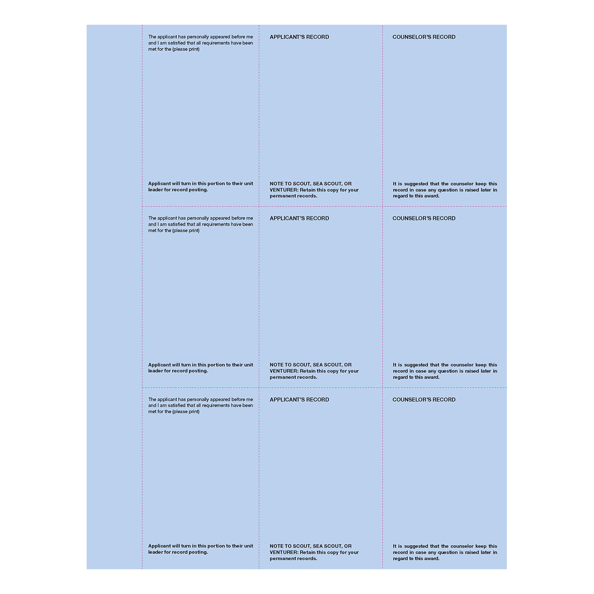 Merit Badge Application, 3ct. 2 Merit Badge Application, 3ct.