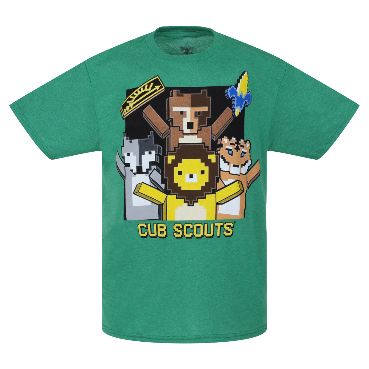 Get your Cub Scout game-ready with the Cub Scout Gamer Tee in Kelly Heather, featuring a soft cotton-poly blend and a dynamic gaming-themed design, ideal for young enthusiasts.