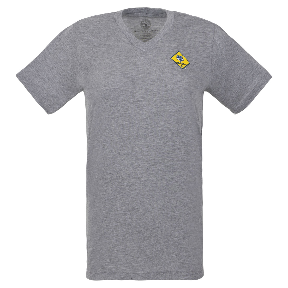 Cub Scout V-neck Tee, Heather Gray - Ladies S-2XL