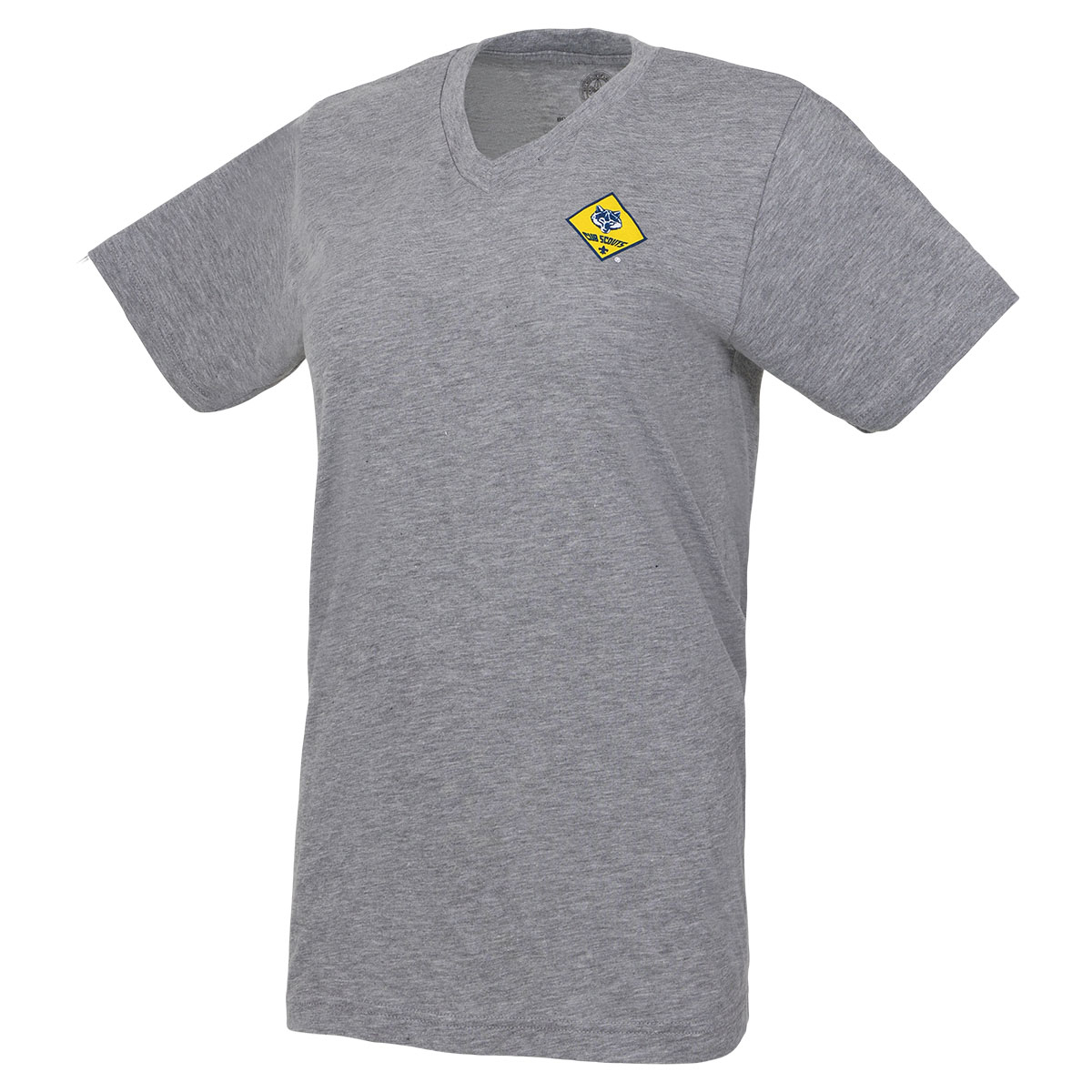 Cub Scout V-neck Tee, Heather Gray - Ladies S-2XL