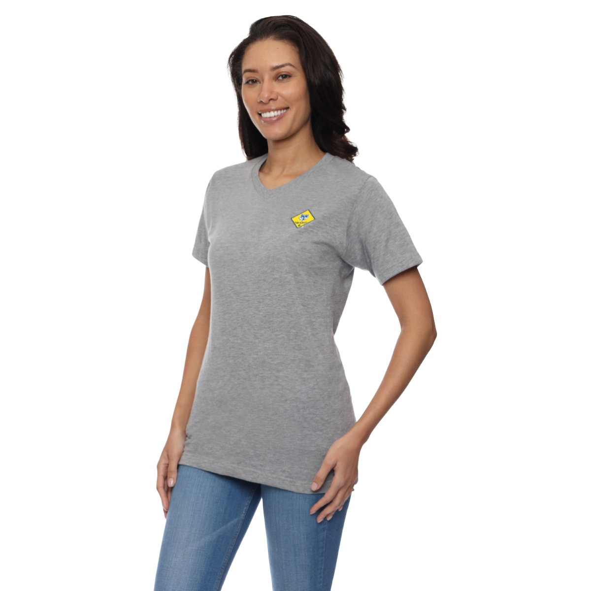 Cub Scout V-neck Tee, Heather Gray - Ladies S-2XL