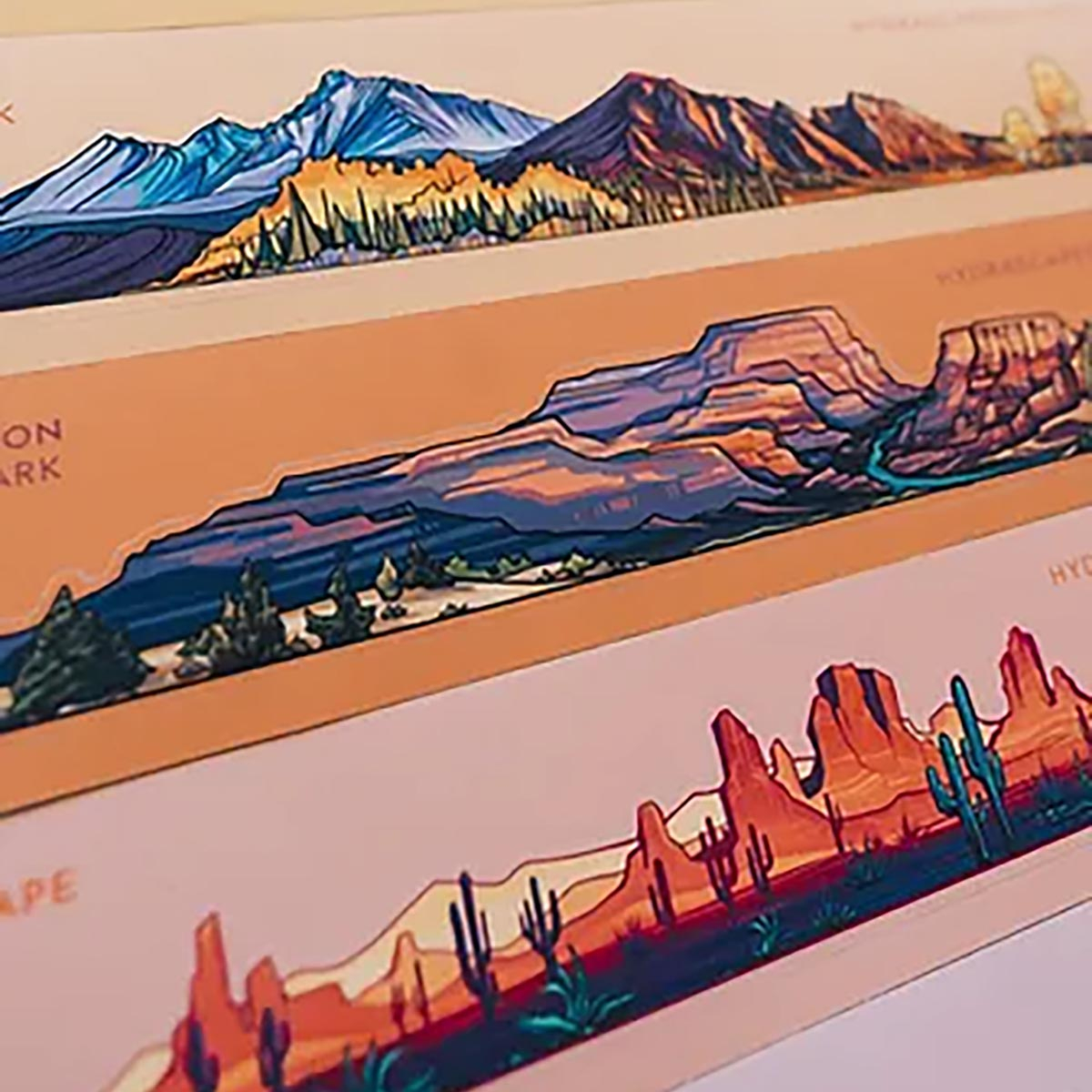 Hydrascape Stickers Yellowstone National Park Miniscape Sticker 3 Hydrascape Stickers Yellowstone National Park Miniscape Sticker