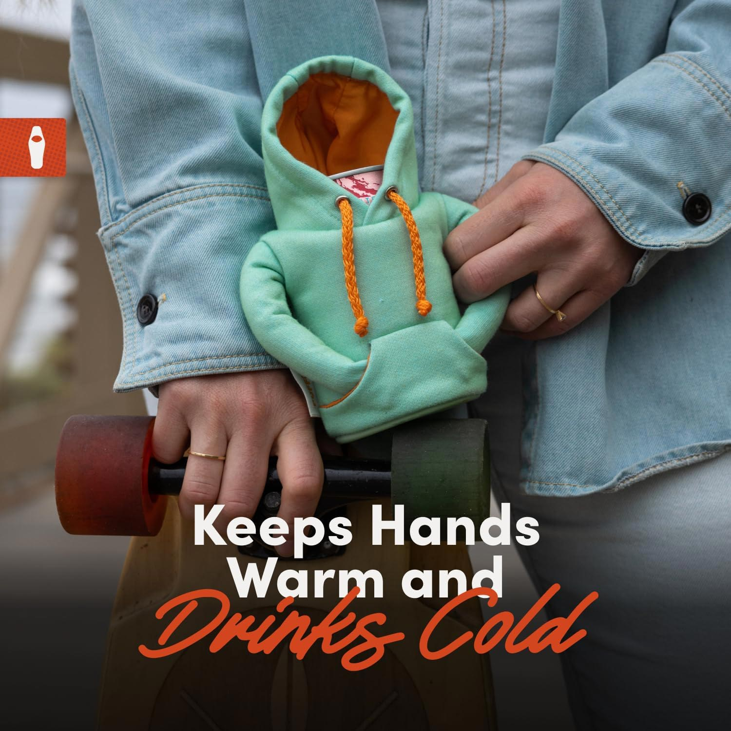 Puffin Drinkware Can Insulator-The Hoodie, Apricot/Beige 7 Puffin Drinkware Can Insulator-The Hoodie, Apricot/Beige